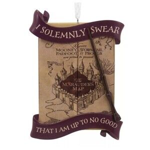 New Hallmark Harry Potter Marauder's Map with Wand Christmas Tree Ornament